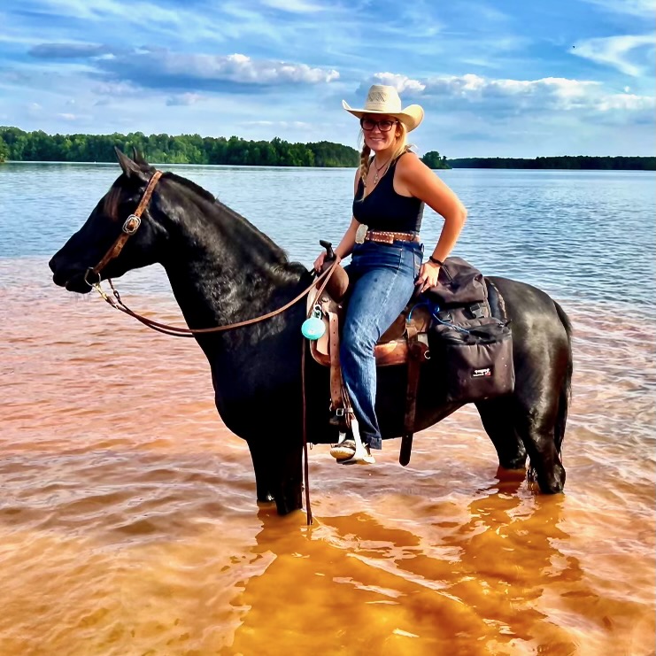 Fun Riding Horses in the Lake